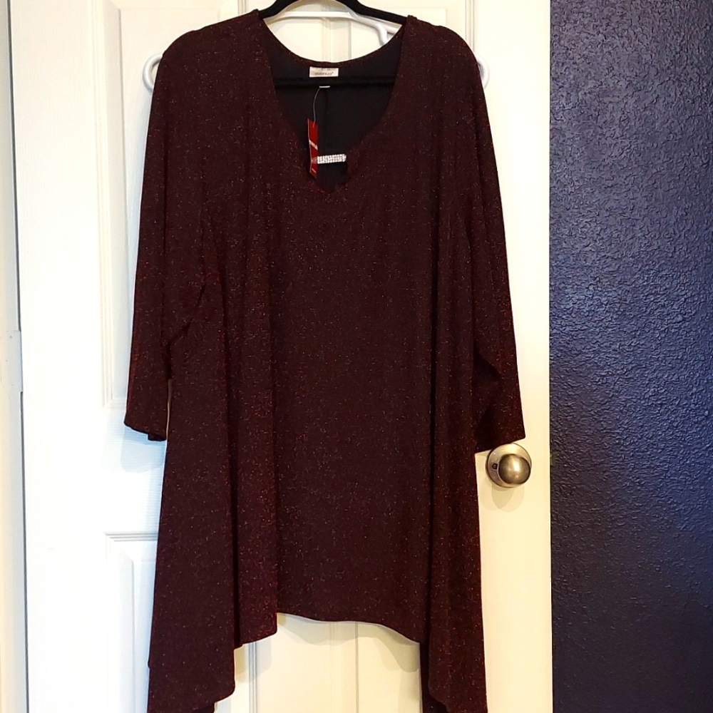Avenue's Glitzy Garnet Glam Tunic